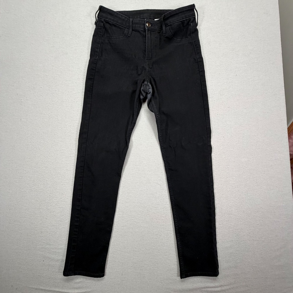 H&M &Denim Skinny Ankle Jeans‎ Women Size 30 Good Black Regular Waist Stretch